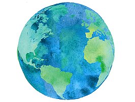 hand painted Earth globe. watercolor artwork hand painted Earth globe. watercolor artwork